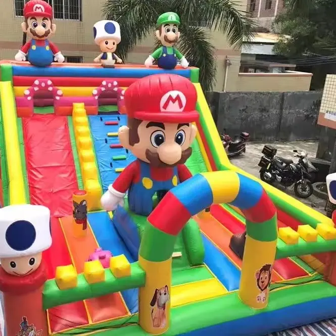 Super Mario saltando casas saltitantes PVC China salto inflável comercial casa de salto para festa infantil