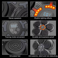 DECELEVEN Cible murale électronique intelligente en cuir PU noir pour entraînement d'agilité et de boxe, avec musique intégrée