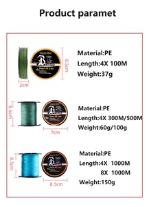 Équipement de pêche : Ligne de pêche tressée PE 8 brins Power Horse 300m 500m 1000m, ligne de <span class=keywords><strong>cerf</strong></span>-<span class=keywords><strong>volant</strong></span>, ligne de pêche en mer, ligne de pêche à <span class=keywords><strong>la</strong></span> ligne, J Braid X8 Fabricant - Product Image 2