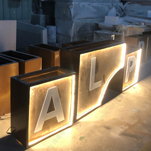 Pots rectangulaires en résine avec lumière LED, jardinières décoratives d'intérieur pour personnalisation - Product Image 3