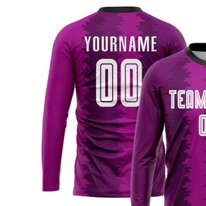 NUEVA Camiseta de Fútbol de Manga Larga Morada Premium, Transpirable, para Deportes de Equipo, para Entrenamiento de Clubes y Partidos de Liga - Product Image 3