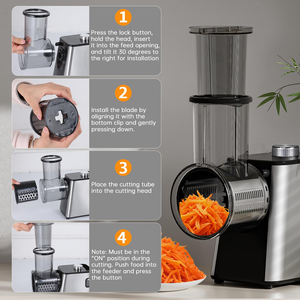 Picadora de Verduras Eléctrica Multifunción de 180W, Bajo Ruido, para el Hogar, Rallador de Queso, Rebanador de Patatas y Verduras para Ensaladas - Product Image 2