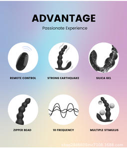 10-Speed Anal Beads Vibrator <span class=keywords><strong>Butt</strong></span> <span class=keywords><strong>Plug</strong></span> klitoris Stimulator wanita masturbasi dan pria prostat pemijat Anal seks mainan - Product Image 4