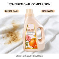 Lessive enzymatique économique 2L – Grande bouteille pour usage domestique – Longue durée – Parfum rose et orange douce – Élimination des taches