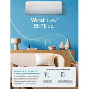 เครื่องปรับอากาศแบบแยกส่วน WindFree 12000 BTU ระบบไฟฟ้า WiFi ประหยัดพลังงานระดับ A+++ ใช้สารทำความเย็น R32 เงียบสงบ เหมาะสำหรับใช้ในบ้าน ปรับความเย็นได้หลากหลาย - Product Image 5