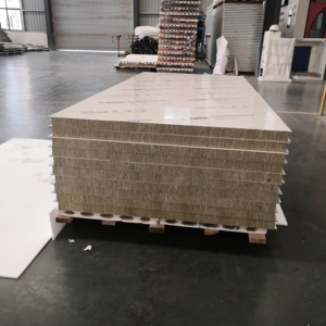 Panel de Lana de Roca Mecanizado con Clasificación de Resistencia al Fuego A1, Resistente a la Humedad e Insonorizado, para Talleres Farmacéuticos GMP - Product Image 1