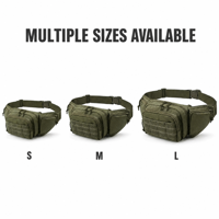 Sac banane tactique multifonctionnel imperméable et antivol pour extérieur, pochette MOLLE EDC, sac banane en polyester pour hommes et femmes
