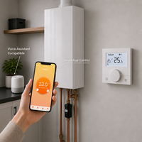 Termostato Inteligente WiFi con Pantalla LCD para Calefacción por Suelo Radiante, Controlador a Batería, Retardante de Llama, PC+ABS, Montaje en Pared, para Cuarto de Calderas