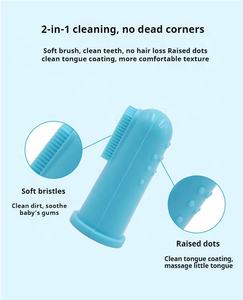 Cepillos de dientes de cuidado bucal para gatos y perros Cepillos de dientes de silicona para dedos para limpieza dental de encías - Product Image 5