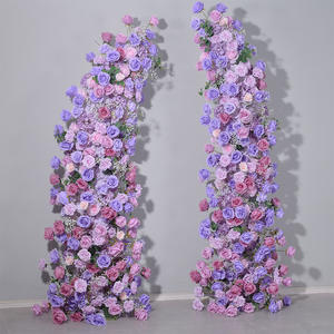 Guangqianfeng púrpura violeta cuerno flor boda Fondo decoración hecho <span class=keywords><strong>a</strong></span> mano flores de seda larga duración Navidad graduación - Product Image 3