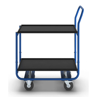 Chariot de table Chariot à outils 2 niveaux MDF 150kg Capacité de charge Chariot à plate-forme Chariot utilitaire pour camion à main