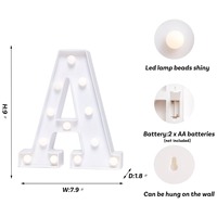 Lettres lumineuses LED alimentées par piles, étanches IP44, à fixer au mur, pour la maison, les fêtes, les mariages, les festivals, les décorations de Noël