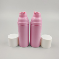Prix usine rose blanc rond en plastique PP vide Lotion pompe bouteille 30ml 50ml 100ml pompe sans air bouteille pour emballage de soins de la peau