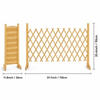 Barrière pour animaux de compagnie en bambou extensible, barrière autoportante pour chien, clôture accordéon pour porte, escalier, couloir et séparateur de pièce