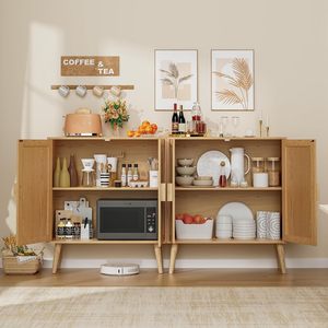 Meuble de rangement en rotin Zhongou, vente flash <span class=keywords><strong>Amazon</strong></span>, avec étagère réglable, buffet, table <span class=keywords><strong>console</strong></span> pour salon - Product Image 4