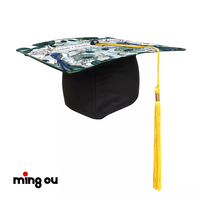 Topper de chapeau de graduation en MDF à sublimation, simple face (sans chapeau ni pompon), imprimé par transfert thermique 6 couleurs, durable et moderne