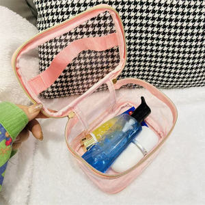 Sac de Jeu Personnalisé Grande Capacité Mahjong Pouch Cosmétique Sac rose Voyage Transparent clair Make up Toiletry Tile Mahjong Bag - Product Image 6