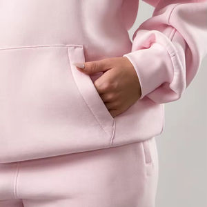 Customize Heavyweight Pullover Sweatshirts Hoodies Sweatpants Oem Tracksuits 100% Cotton Women Tracksuit <b>Lounge</b> Wear <b>Sets</b> Women - Product Image 4