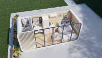 Maison modulaire moderne de 20 pieds, maison mobile, cabane intelligente, conteneur de couchage