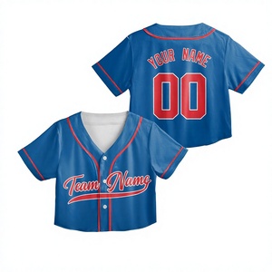 Custom Baseball Jersey for Kids Adults Personalized Color Team Jersey <b>Crop</b> <b>Top</b> Game Day Matching Outfit Women Girls Fans - Product Image 5