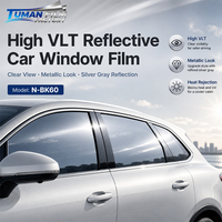 Film teinté réfléchissant gris argenté Tuman Clear View pour vitres de voiture, haute transmission visuelle (VLT), aspect métallique, anti-chaleur, pour vitres latérales automobiles (pour concessionnaires)