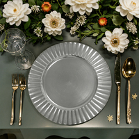 Assiettes de présentation en plastique PP de luxe durables, marque WOJU, motif personnalisé pour mariage, plat à poisson, pour la maison, les fêtes, les événements et les hôtels