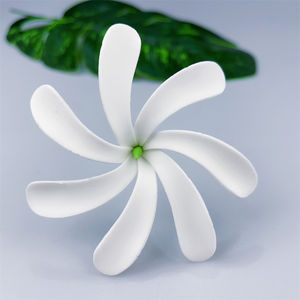Tiare Flor de espuma con perla gris, 8cm Ear Flower Hair Pick / Tahitian Gardenia, Pinwheel Tiare Hawaiian Hula Dance Flowers - Product Image 5
