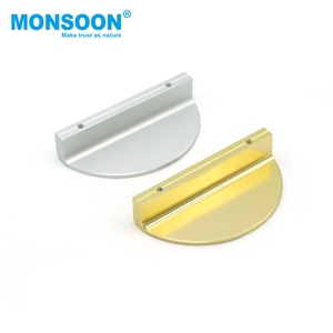 Furniture Hardware Household 64mm Half Moon Type <b>Handle</b> and Knobs Kitchen Cabinet Drawer <b>Door</b> Aluminum Alloy Edge <b>Pull</b> <b>Handle</b> - Product Image 2
