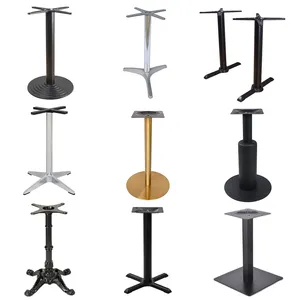 Custom square cast iron/aluminum alloy black bar coffee gold dinning table legs