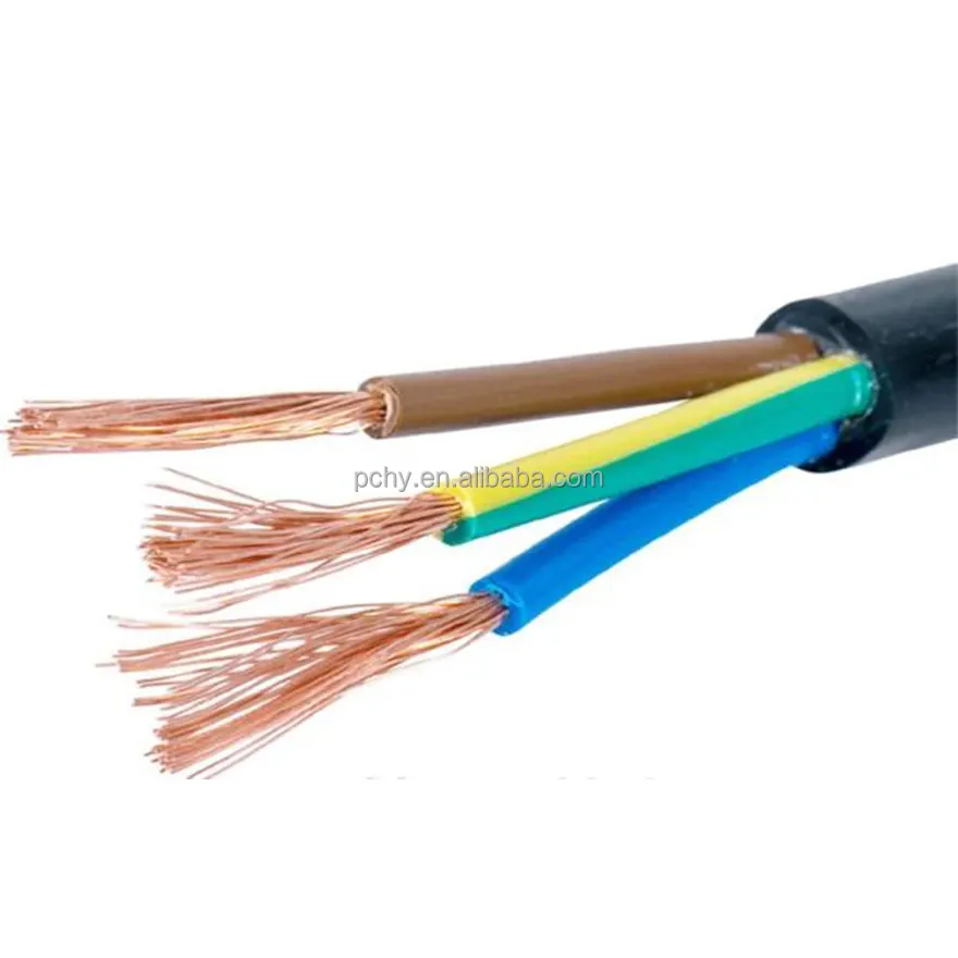 Kabel RVV fleksibel, 2-core, 3-core, 4-core, 0.3/0.5/1/1.5/2.5 kabel daya meter persegi, kawat tipis hitam dan putih