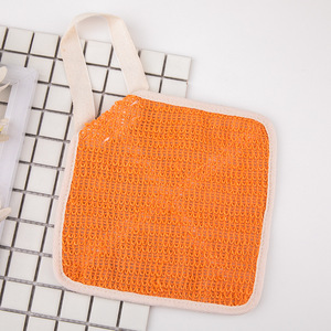 Serviette de bain carrée en lin naturel, exfoliante puissante, pour massage corporel, nettoyage du visage et du corps - Product Image 2