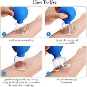 Penjualan laris 4 buah Set bekam wajah kaca PVC Set bekam pemijat tubuh <span class=keywords><strong>Hijama</strong></span> - Product Image 3