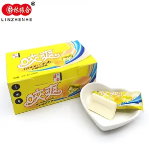 Yummy wholesale lemon flavor gummy fruit toffee soft candy import confectionery supplies