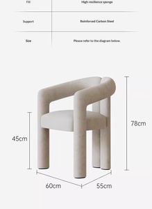 <span class=keywords><strong>Chaise</strong></span> Cœur Simple et Moderne, <span class=keywords><strong>Chaise</strong></span> <span class=keywords><strong>de</strong></span> <span class=keywords><strong>Salle</strong></span> <span class=keywords><strong>à</strong></span> <span class=keywords><strong>Manger</strong></span> Épaissie et Légère, Cadre en Métal Noir, Revêtement en <span class=keywords><strong>Velours</strong></span>, Style Designer, Petite Taille - Product Image 6