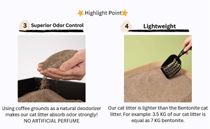 Litière pour chat en grains de café [ETICAT] : Valeur énergétique et écologique élevée grâce à la litière pour chat fabriquée à partir de produits recyclés et naturels. - Product Image 6