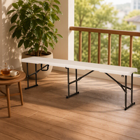 Banc pliant portable en HDPE pour l'extérieur : idéal pour hôtels, entrées, villas, événements, mariages, pique-niques, hôpitaux