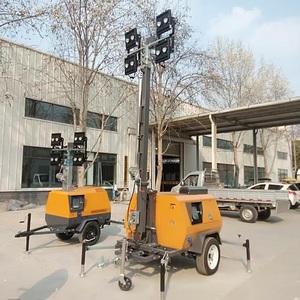 Ngoài trời di động 4*400W Máy phát điện diesel tháp chiếu sáng thủy lực nâng điện mast pin năng lượng mặt trời di động 4*150W tháp ánh sáng - Product Image 3