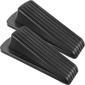 Premium Rubber Door Stoppers for Bottom of Door on Floor Wedge Sturdy Stackable Stops for Heavy Duty Door