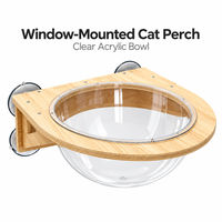 Lit mural pour chat en bois, capsule transparente en acrylique avec ventouse, pour fenêtre intérieure