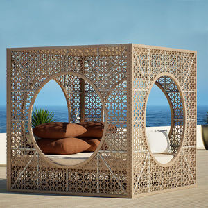Sillón hueco exterior para Hotel, marco de aluminio hecho a mano, cabaña de playa de ratán PE, sofá cama impermeable de secado rápido, cama de día para exteriores - Product Image 6