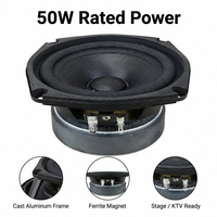 Haut-parleur large bande 50W RMS 8 Ohm, réponse en fréquence 183Hz-10kHz, bobine vocale 25mm, unité de haut-parleur haute sensibilité
