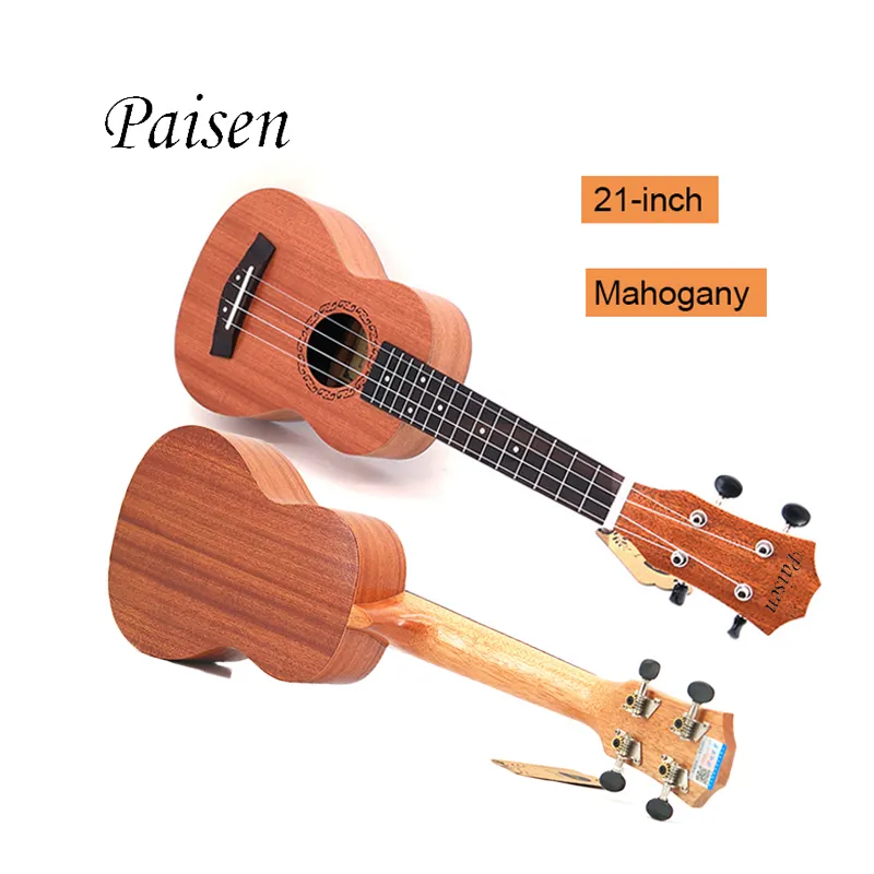 Grosir 21 Inch Rosewood Ukelele 4 Senar Hawaii Mini Gitar Akustik OEM Alat Musik