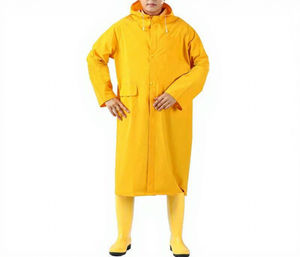 Imperméable unisexe en polyester avec capuche, bleu, jaune, marine, vert, pour le travail en extérieur - Product Image 5