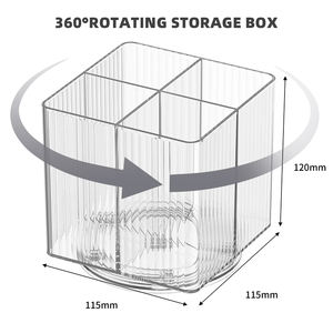 Hot Sale 360 Grad rotierender Desktop Organizer Mehrzweck-<span class=keywords><strong>Make</strong></span>-<span class=keywords><strong>up</strong></span> Pinsel Stift halter Lippenstift Regal Square Makeup Organizer - Product Image 6