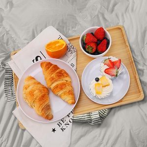 Wooden <b>Tea</b> <b>Tray</b> Bamboo Material 38.9cm X 28.5cm X 2.5cm For Breakfast Serving Residential Use With Handle - Product Image 1