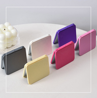 Miroir de poche carré pliable double face en gros, avec logo personnalisé, portable, compact, pour sac à main, petit miroir de voyage