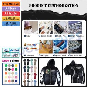 Felpa con cappuccio di alta qualità da 500gsm con cappuccio in spugna francese 400 grammi spalle a goccia senza corde da uomo pesanti felpe con cappuccio oversize - Product Image 5