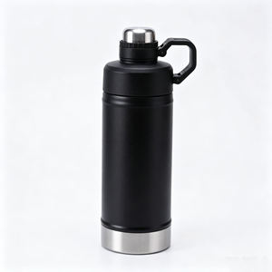 Thermos pliable avec poignée, 750 ml, en acier inoxydable, tasse de voyage isolée, maintien de la température chaud/froid pendant 12 à 24 heures - Product Image 1