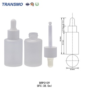 Flacon compte-gouttes plat en verre et plastique sur mesure de 30 ml pour crème de soin et crème pour les yeux - Product Image 2