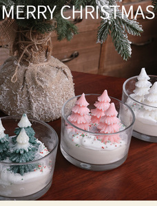 Christmas Tree Shaped <b>Cup</b> Scented Candle Winter Holiday Decor Fragrance Candle Bulk Xmas Gift Souvenir Favors - Product Image 1